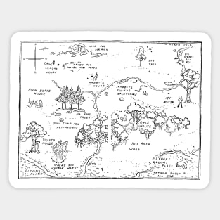 100 Aker Wood Map Sticker